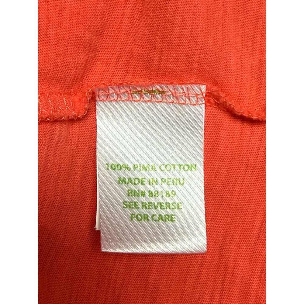 Lilly Pulitzer Coral Orange Pima Cotton 3/4 Sleeve T-Shirt Dress Size Medium - Picture 8 of 11